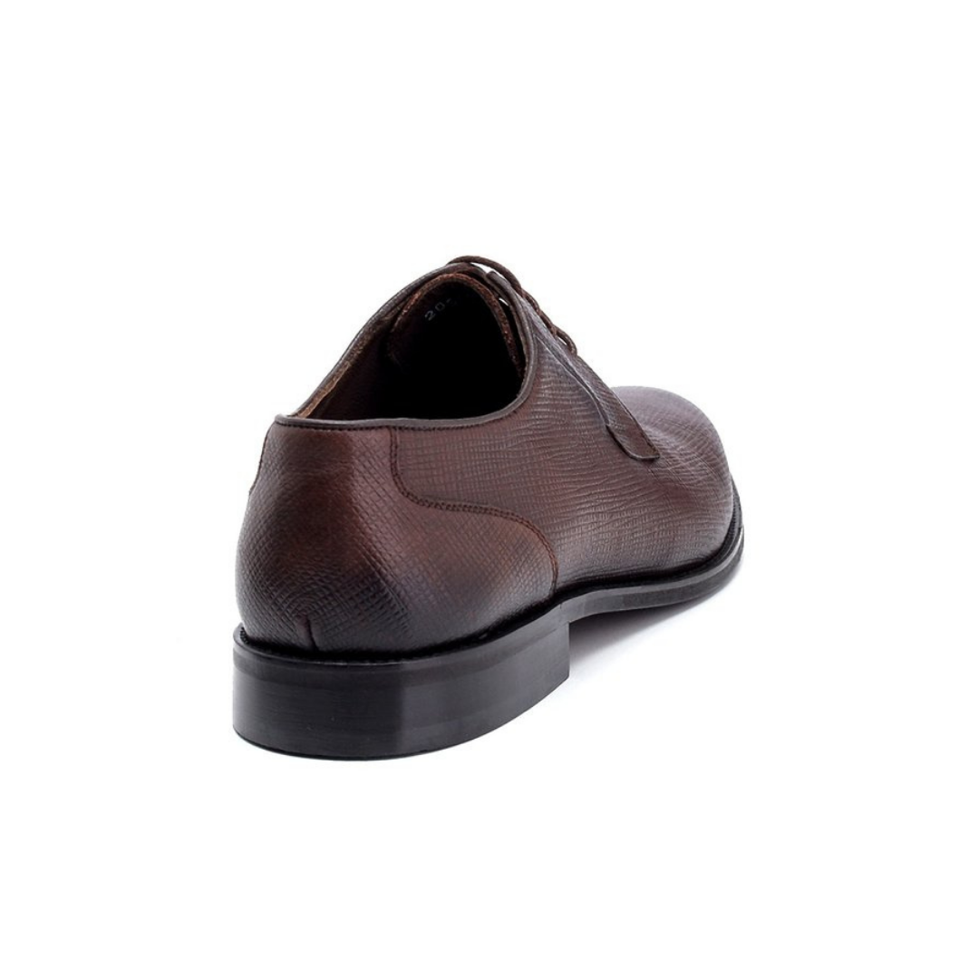 Brown Men Leather Printed Classic Shoe