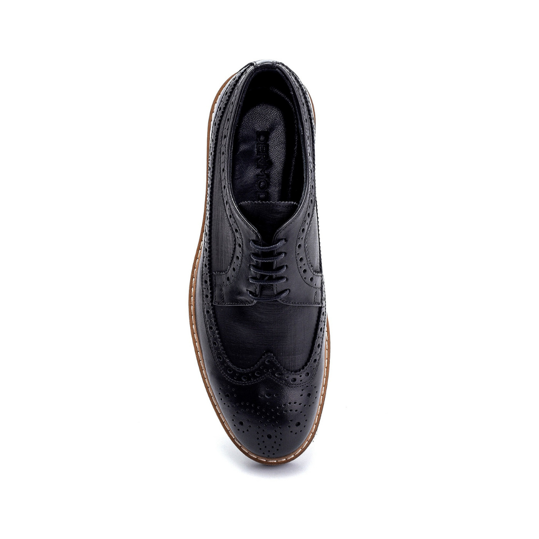 Black Men Leather Casual Shoe