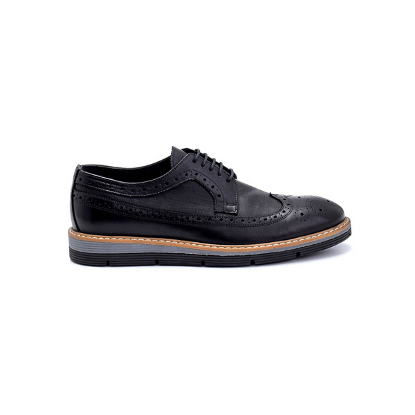 Black Men Leather Casual Shoe