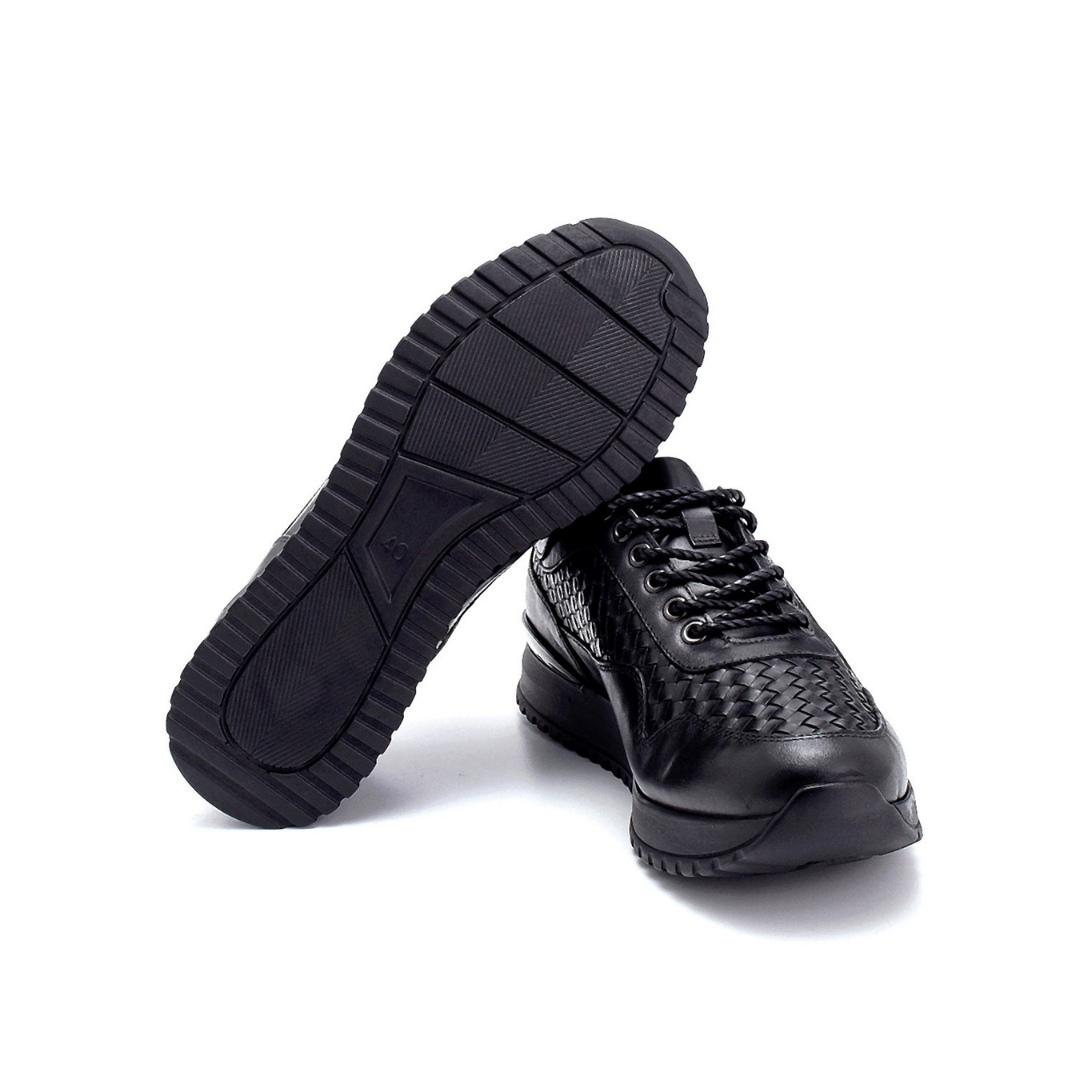 Black Men Leather Sneaker