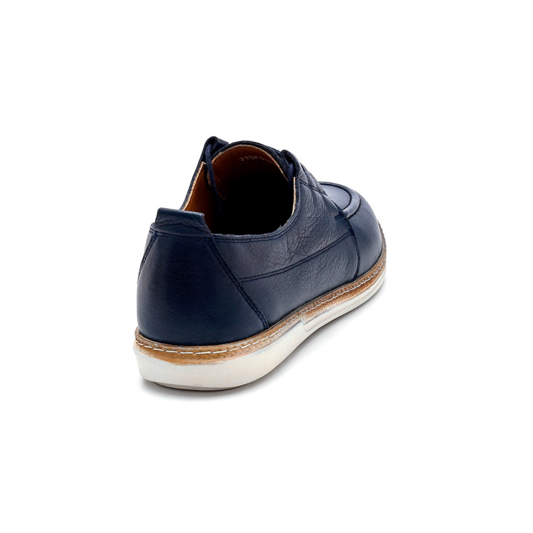 Navy Blue Men Leather Casual Shoe