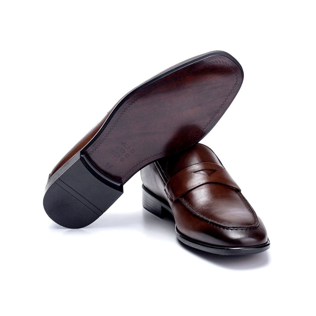 Brown Men Leather Classic Loafer